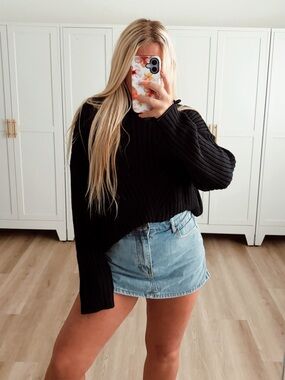🆕NWT RVCA ribbed oversized black Arabella sweater